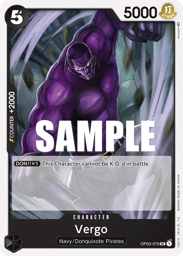 Carte Vergo OP03-079 Uncommon — One Piece TCG OP-03 Pillars of Strength (Bandai)