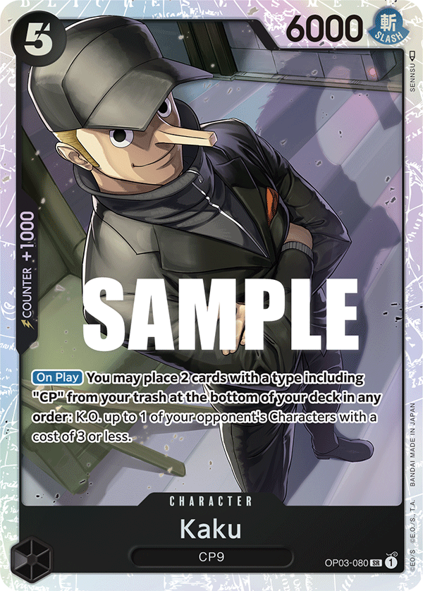 Carte Kaku OP03-080 Super Rare — One Piece TCG OP-03 Pillars of Strength (Bandai)