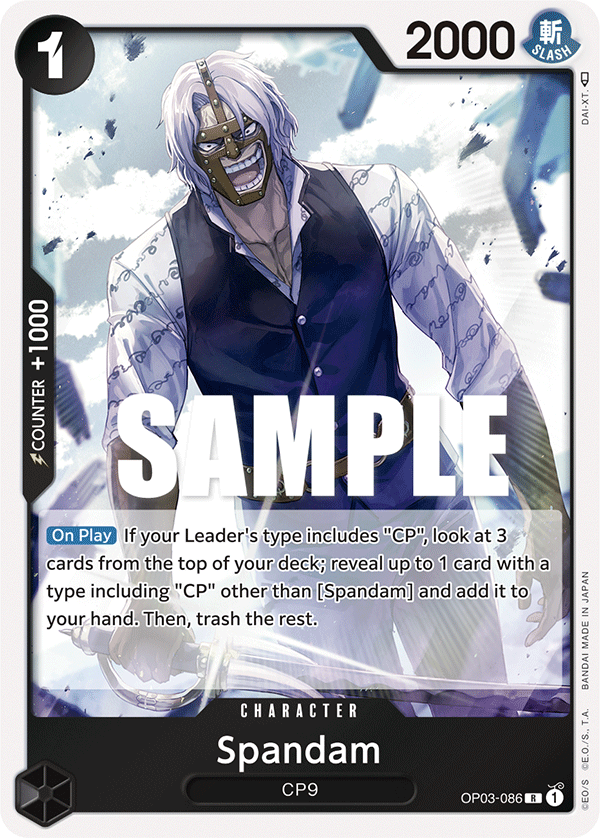 Carte Spandam OP03-086 Rare — One Piece TCG OP-03 Pillars of Strength (Bandai)