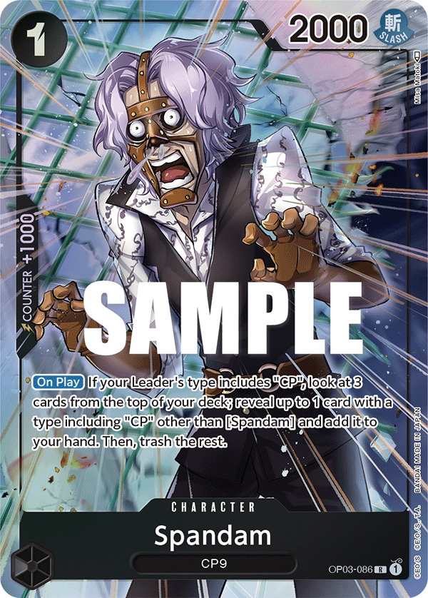 Carte Spandam OP03-086_p1 Rare Alt Art — One Piece TCG OP-03 Pillars of Strength (Bandai)