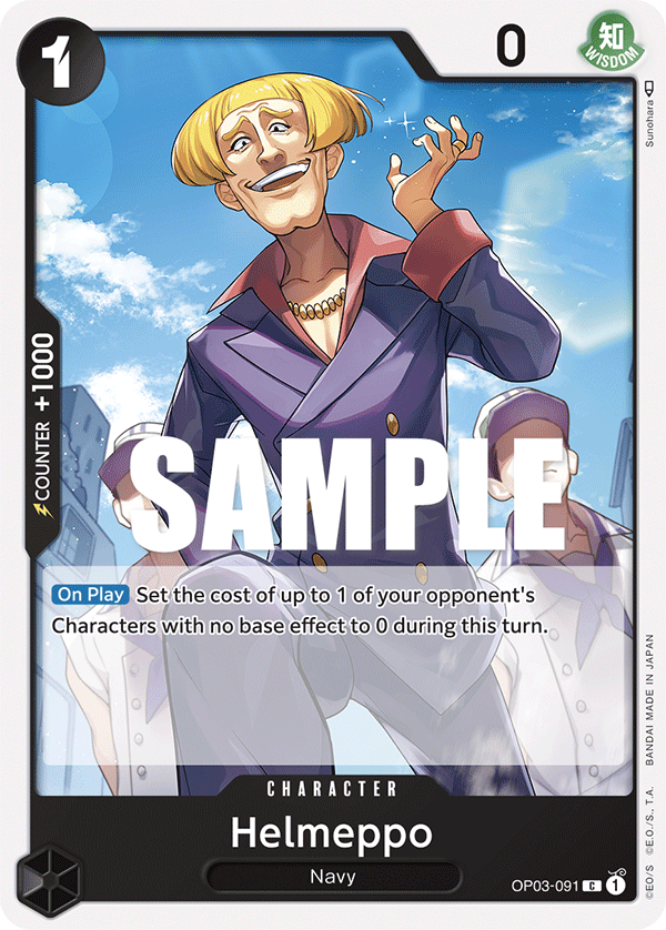 Carte Helmeppo OP03-091 Common — One Piece TCG OP-03 Pillars of Strength (Bandai)
