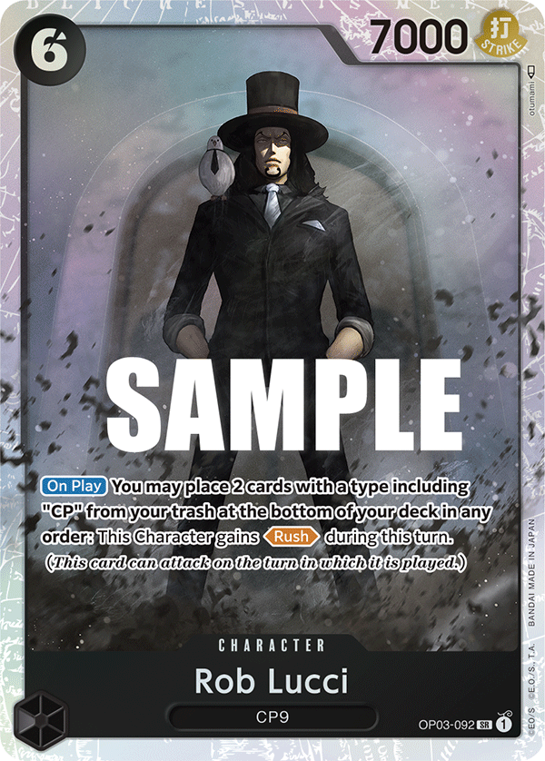 Carte Rob Lucci OP03-092 Super Rare — One Piece TCG OP-03 Pillars of Strength (Bandai)