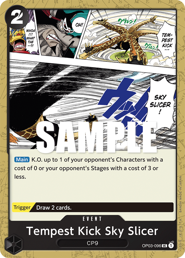 Carte Tempest Kick Sky Slicer OP03-096 Uncommon — One Piece TCG OP-03 Pillars of Strength (Bandai)