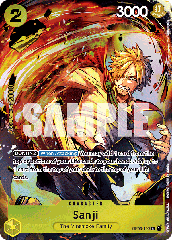 Carte Sanji OP03-102_p2 Rare Alt Art — One Piece TCG OTHER One Piece Products (Bandai)