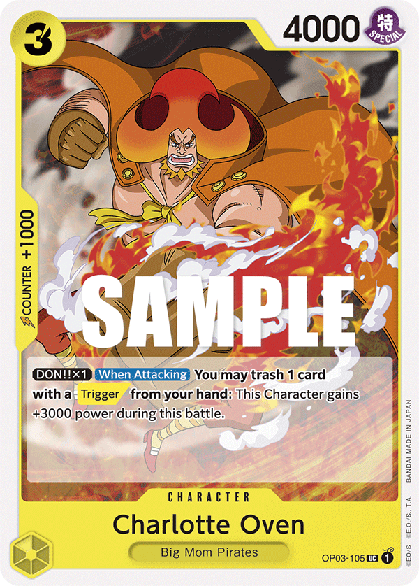Carte Charlotte Oven OP03-105 Uncommon — One Piece TCG OP-03 Pillars of Strength (Bandai)