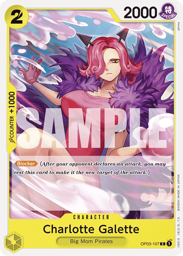 Carte Charlotte Galette OP03-107_p1 Common Alt Art — One Piece TCG OP-03 Pillars of Strength (Bandai)
