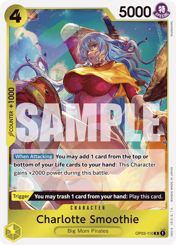 Carte Charlotte Smoothie OP03-110_p2 Rare Alt Art — One Piece TCG OP-03 Pillars of Strength (Bandai)