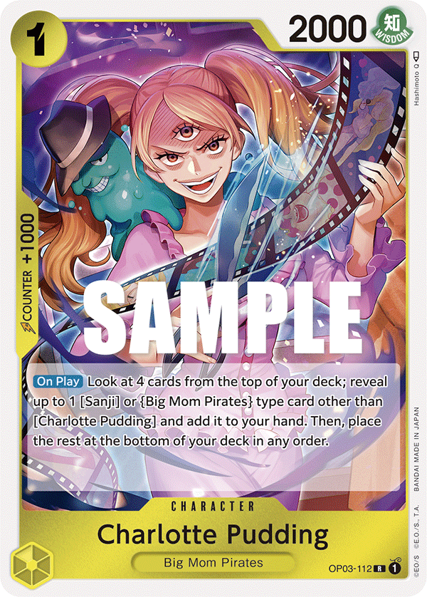 Carte Charlotte Pudding OP03-112 Rare — One Piece TCG OP-03 Pillars of Strength (Bandai)