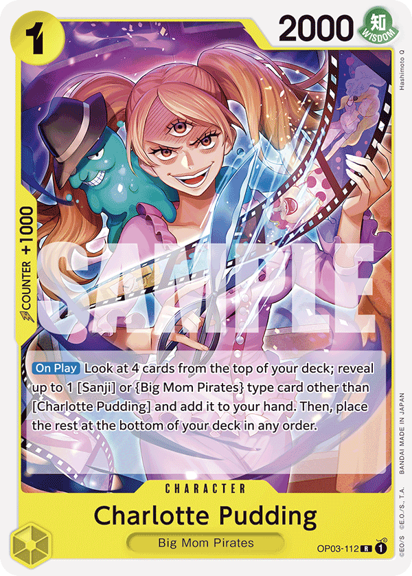 Carte Charlotte Pudding OP03-112_r1 Rare Serial — One Piece TCG ST-20 Starter Deck: Yellow Charlotte Katakuri (Bandai)