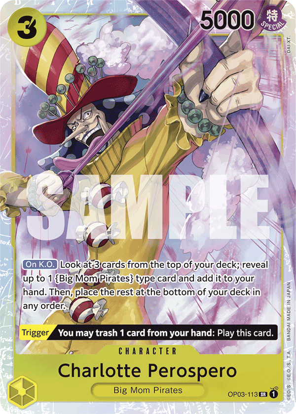 Carte Charlotte Perospero OP03-113_p2 Super Rare Alt Art — One Piece TCG OP-03 Pillars of Strength (Bandai)