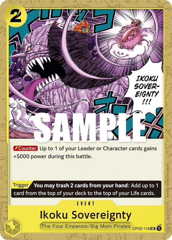 Carte Ikoku Sovereignty OP03-118 Uncommon — One Piece TCG OP-03 Pillars of Strength (Bandai)