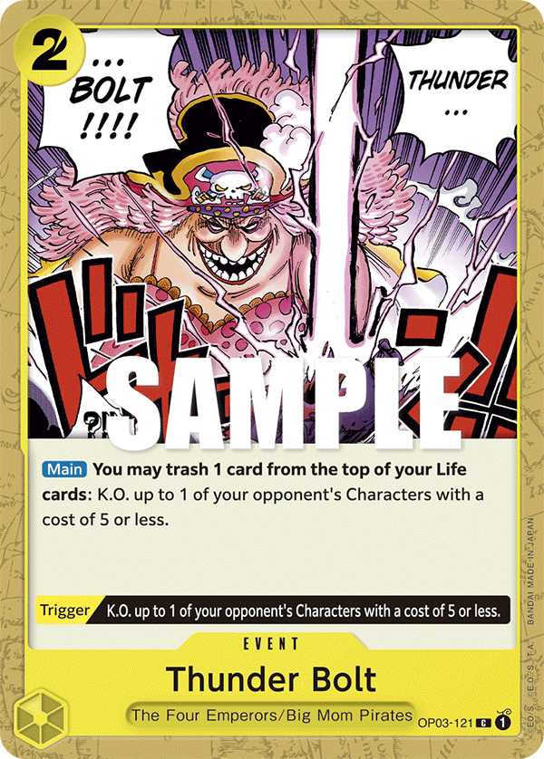 Carte Thunder Bolt OP03-121 Common — One Piece TCG OP-03 Pillars of Strength (Bandai)