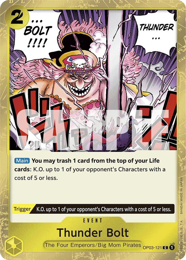 Carte Colonne foudroyante OP03-121_p3 Common Alt Art — One Piece TCG PRB-01 The Best (Bandai)