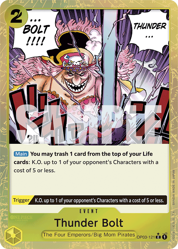 Carte Colonne foudroyante OP03-121_p4 Common Alt Art — One Piece TCG PRB-01 The Best (Bandai)