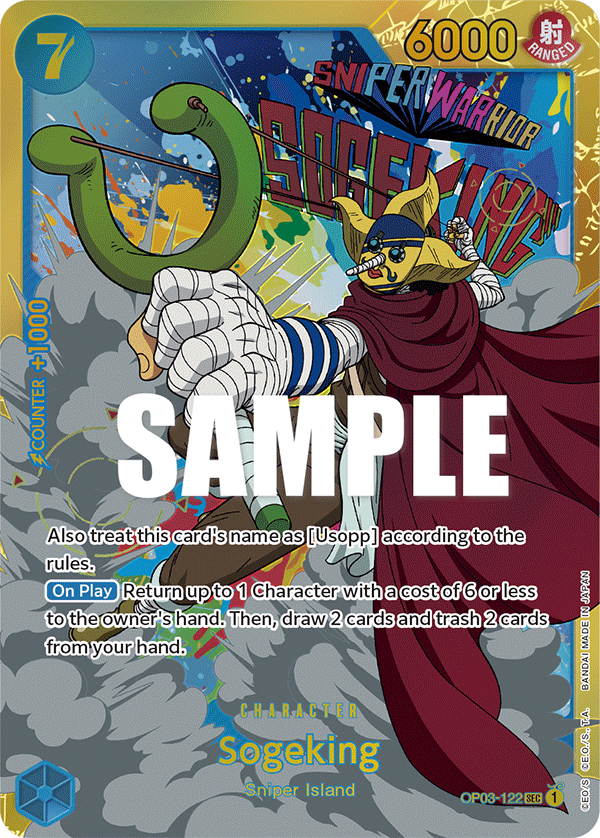 Carte Sogeking OP03-122 Secret Rare — One Piece TCG OP-03 Pillars of Strength (Bandai)