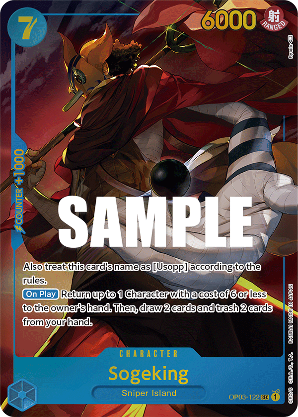 Carte Sniperking OP03-122_p1 Secret Rare Alt Art — One Piece TCG OP-03 Pillars of Strength (Bandai)