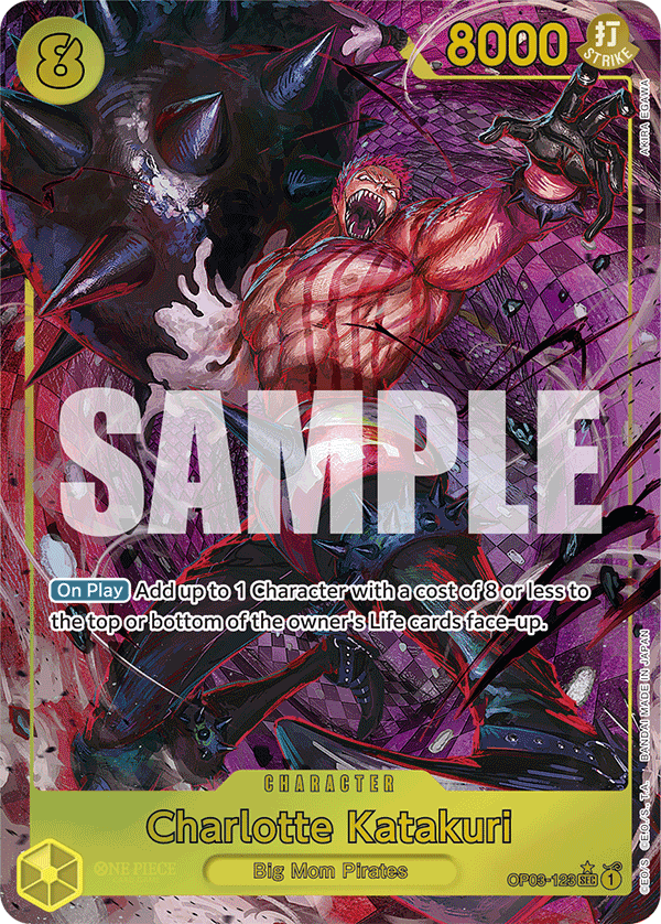 Carte Charlotte Katakuri OP03-123_p4 Secret Rare Alt Art — One Piece TCG PRB-01 The Best (Bandai)