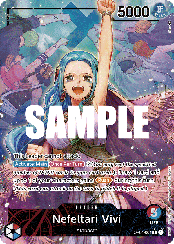 Carte Nefeltari Vivi OP04-001_p1 Leader — One Piece TCG OP-04 (Bandai)
