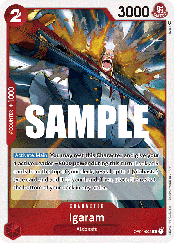 Carte Igaram OP04-002 Rare — One Piece TCG OP-04 Kingdoms of Intrigue (Bandai)