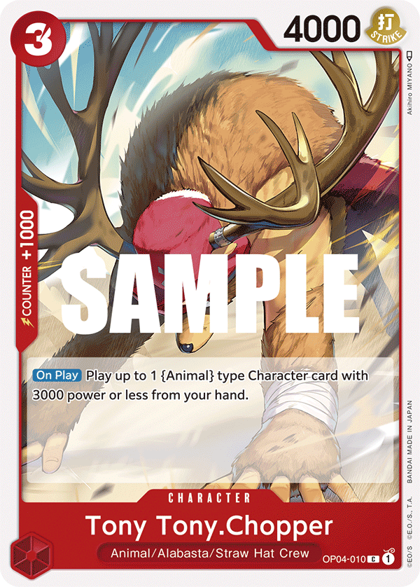 Carte Tony Tony.Chopper OP04-010 Common — One Piece TCG OP-04 Kingdoms of Intrigue (Bandai)