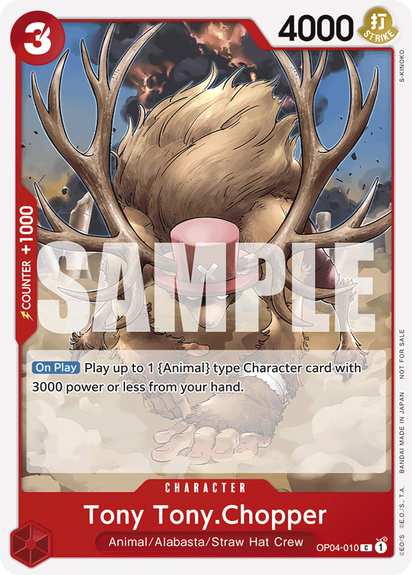 Carte Tony Tony.Chopper OP04-010_p1 Common — One Piece TCG PROMO-OP-04 (Bandai)