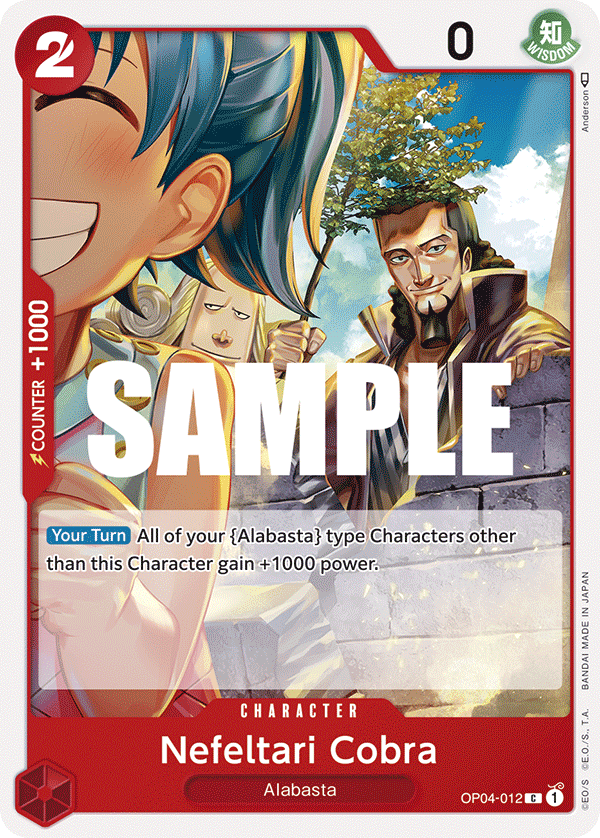 Carte Nefeltari Cobra OP04-012 Common — One Piece TCG OP-04 Kingdoms of Intrigue (Bandai)