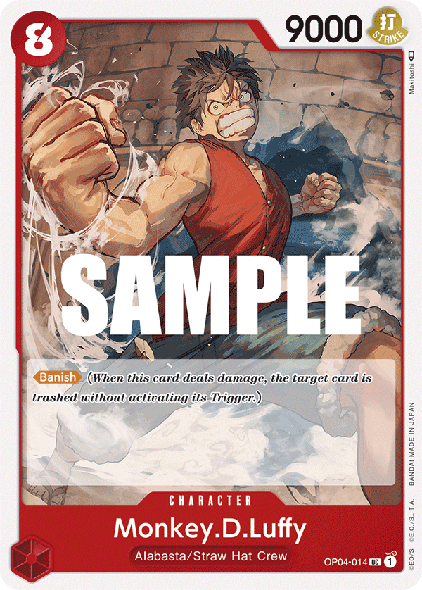 Carte Monkey.D.Luffy OP04-014 Uncommon — One Piece TCG OP-04 Kingdoms of Intrigue (Bandai)