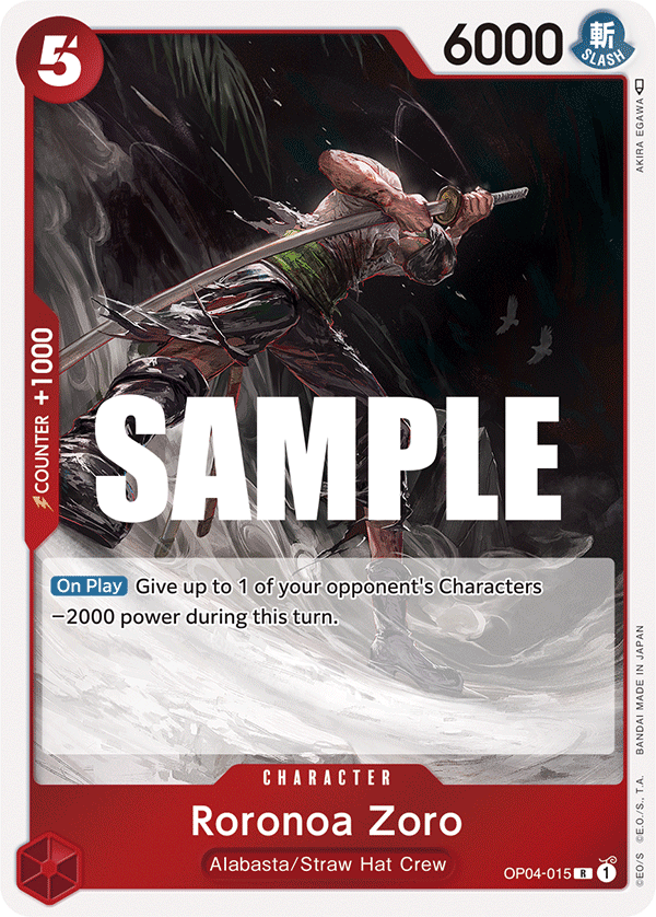 Carte Roronoa Zoro OP04-015 Rare — One Piece TCG OP-04 Kingdoms of Intrigue (Bandai)