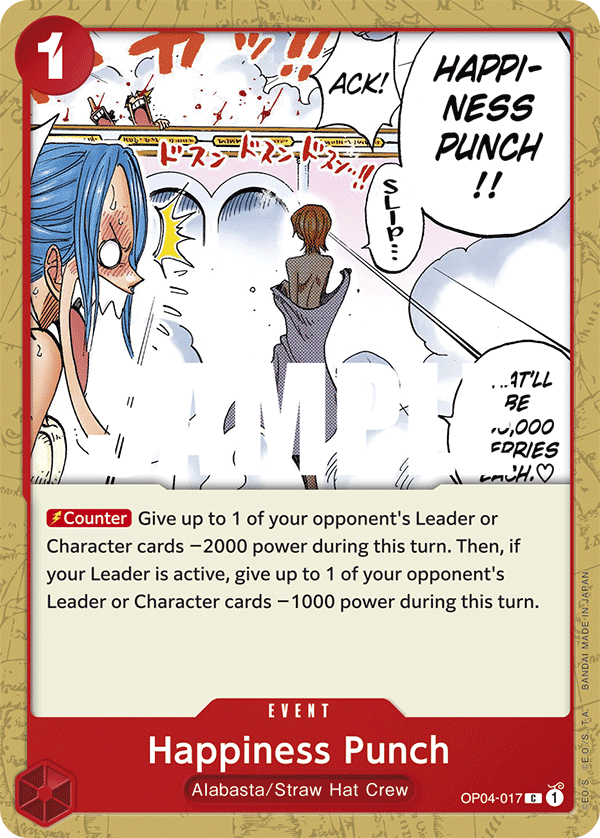 Carte Happiness Punch OP04-017 Common — One Piece TCG OP-04 Kingdoms of Intrigue (Bandai)