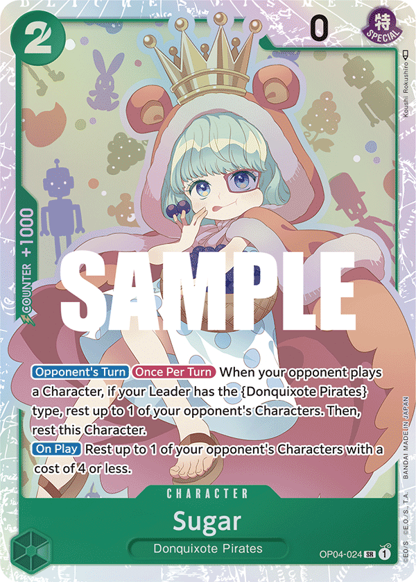 Carte Sugar OP04-024 Super Rare — One Piece TCG OP-04 Kingdoms of Intrigue (Bandai)