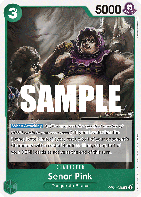 Carte Senor Pink OP04-026 Rare — One Piece TCG OP-04 Kingdoms of Intrigue (Bandai)