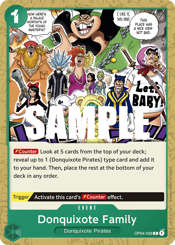 Carte Donquixote Family OP04-036 Common — One Piece TCG OP-04 Kingdoms of Intrigue (Bandai)
