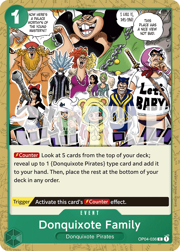 Carte Donquixote Family OP04-036_p1 Common Alt Art — One Piece TCG OP-04 Kingdoms of Intrigue (Bandai)