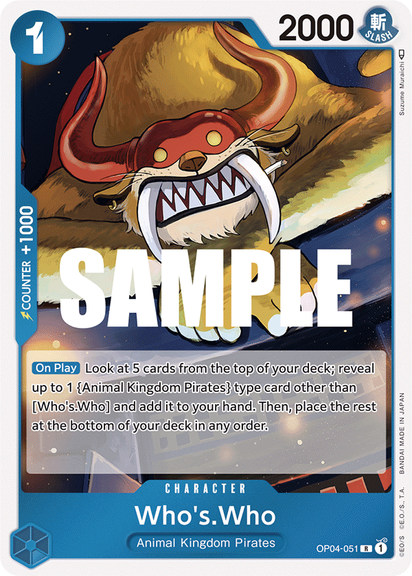 Carte Who's.Who OP04-051 Rare — One Piece TCG OP-04 Kingdoms of Intrigue (Bandai)