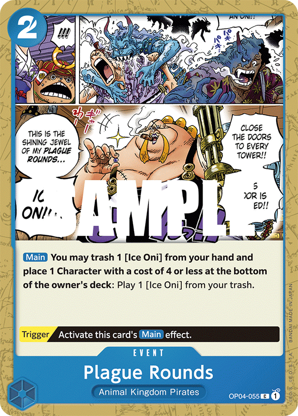 Carte Plague Rounds OP04-055 Common — One Piece TCG OP-04 Kingdoms of Intrigue (Bandai)