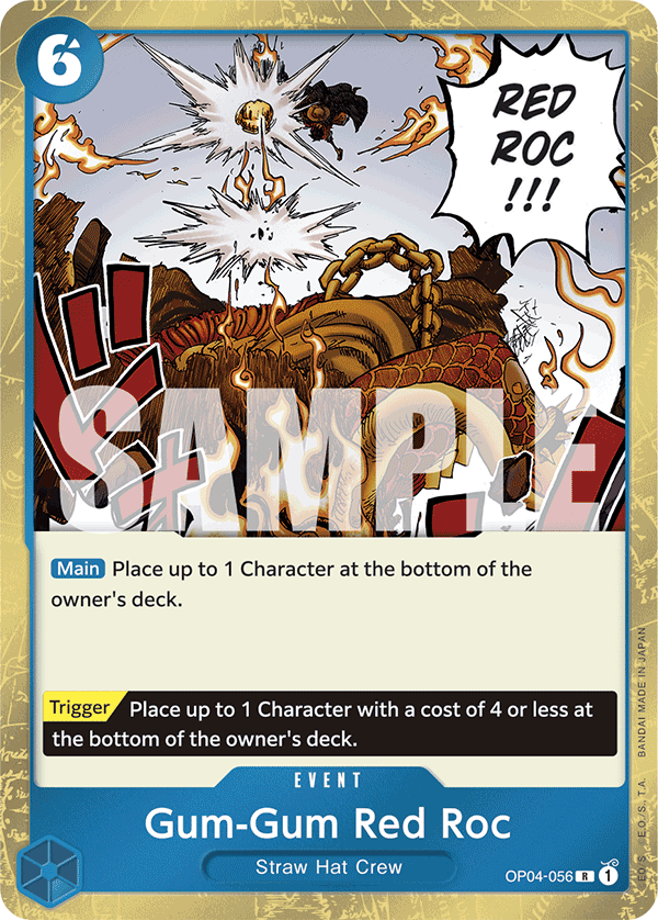 Carte Gum-Gum Red Roc OP04-056_p1 Rare Alt Art — One Piece TCG OP-04 Kingdoms of Intrigue (Bandai)