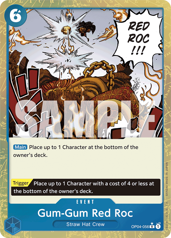 Carte Gum Gum Red Rokh OP04-056_p3 Rare Alt Art — One Piece TCG PRB-01 The Best (Bandai)