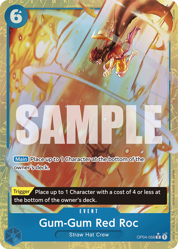 Carte Gum Gum Red Rokh OP04-056_p4 Rare Alt Art — One Piece TCG PRB-01 The Best (Bandai)