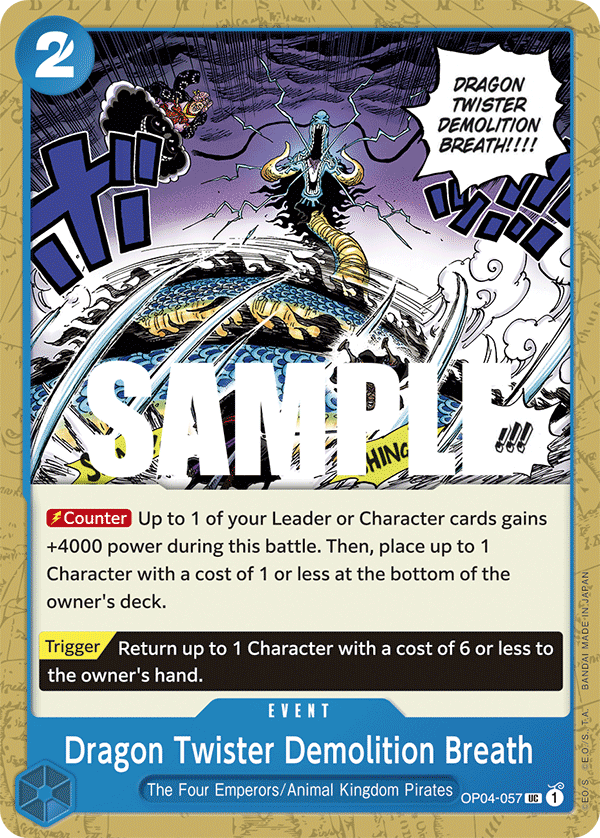 Carte Dragon Twister Demolition Breath OP04-057 Uncommon — One Piece TCG OP-04 Kingdoms of Intrigue (Bandai)