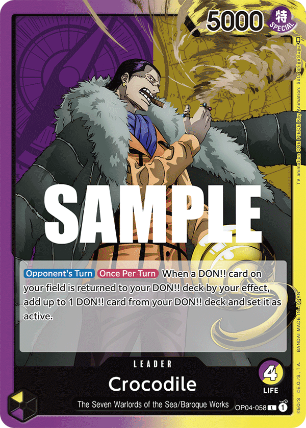Carte Crocodile OP04-058 Leader — One Piece TCG OP-04 (Bandai)