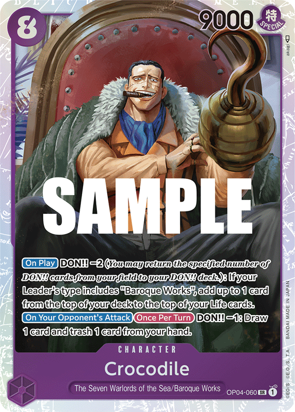 Carte Crocodile OP04-060 Super Rare — One Piece TCG OP-04 Kingdoms of Intrigue (Bandai)
