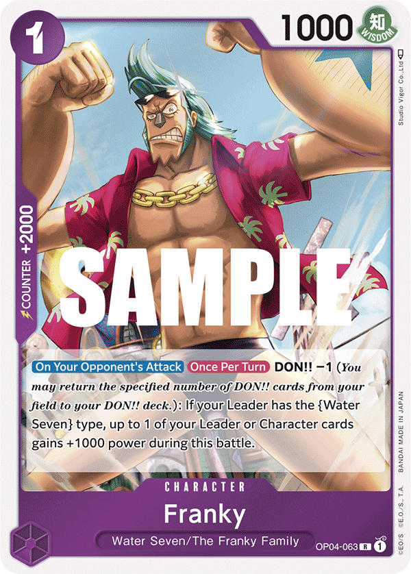 Carte Franky OP04-063 Rare — One Piece TCG OP-04 Kingdoms of Intrigue (Bandai)