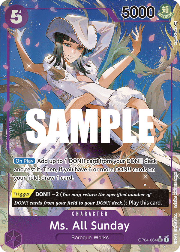 Carte Ms. All Sunday OP04-064_p1 Super Rare Alt Art — One Piece TCG OP-04 Kingdoms of Intrigue (Bandai)