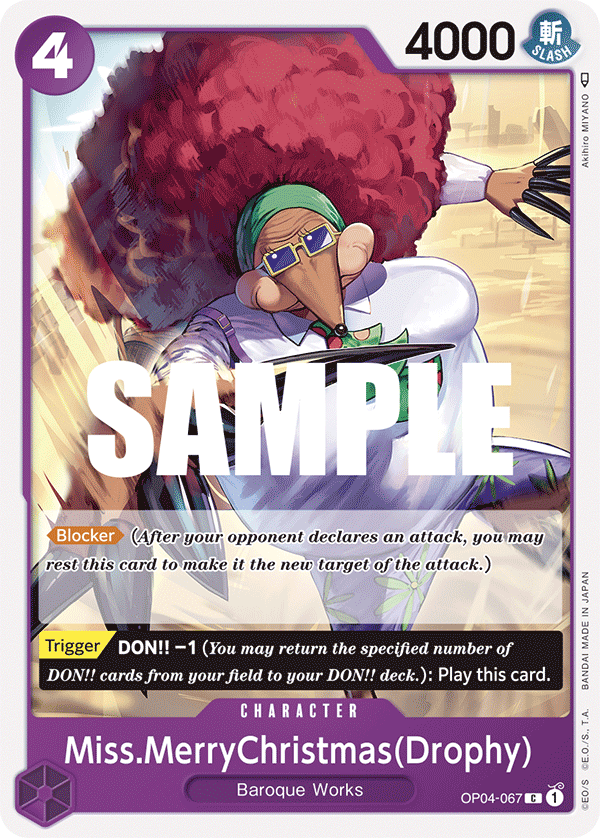 Carte Miss.MerryChristmas(Drophy) OP04-067 Common — One Piece TCG OP-04 Kingdoms of Intrigue (Bandai)
