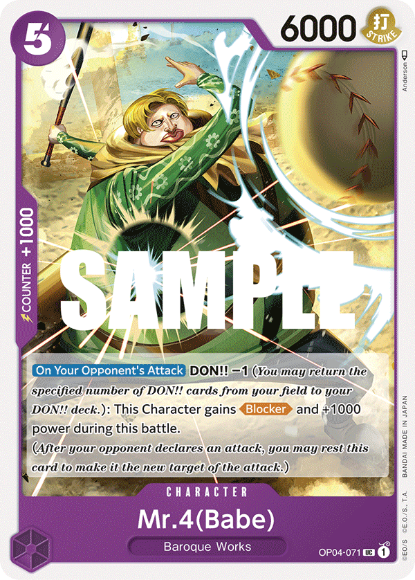 Carte Mr.4(Babe) OP04-071 Uncommon — One Piece TCG OP-04 Kingdoms of Intrigue (Bandai)
