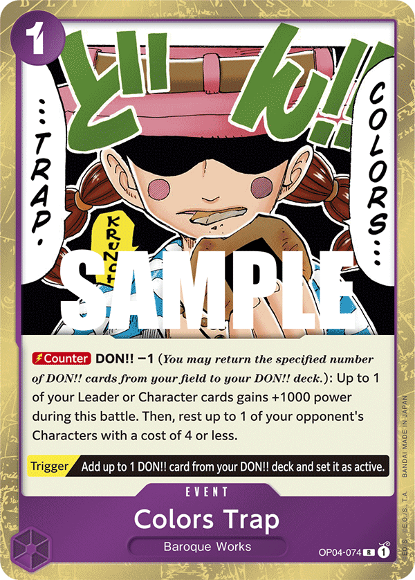 Carte Colors Trap OP04-074 Rare — One Piece TCG OP-04 Kingdoms of Intrigue (Bandai)