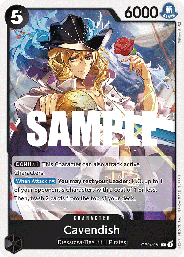Carte Cavendish OP04-081 Rare — One Piece TCG OP-04 Kingdoms of Intrigue (Bandai)