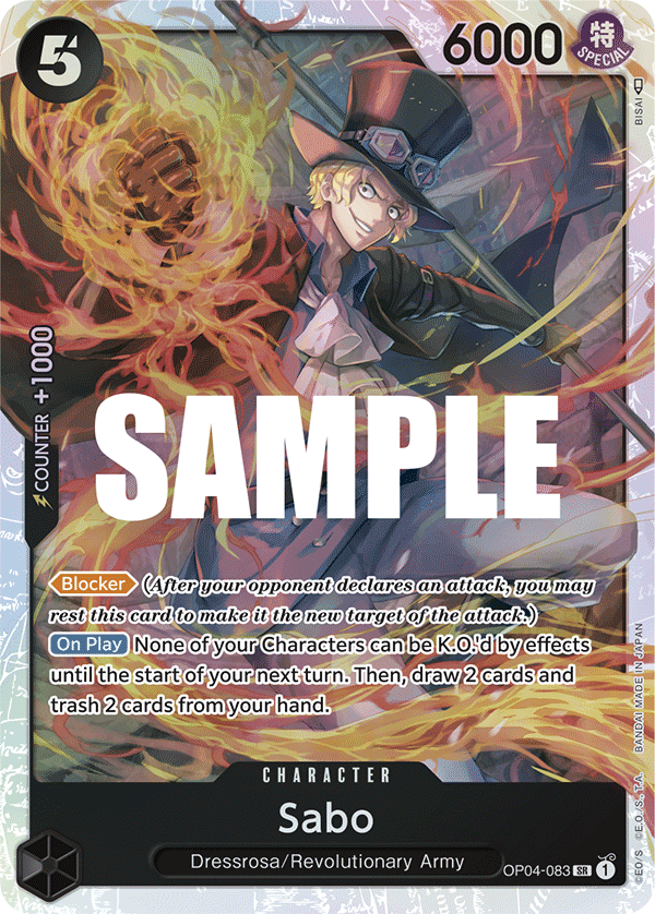 Carte Sabo OP04-083 Super Rare — One Piece TCG OP-04 Kingdoms of Intrigue (Bandai)