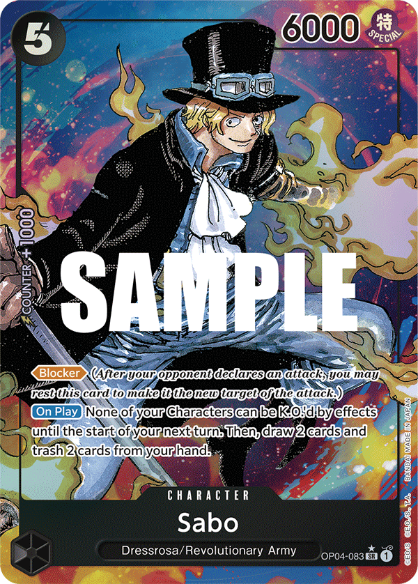 Carte Sabo OP04-083_p1 Super Rare Alt Art — One Piece TCG OP-04 Kingdoms of Intrigue (Bandai)