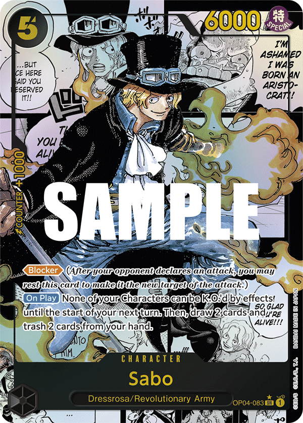 Carte Manga Rare Sabo OP04-083_p2 Super Rare — One Piece TCG OP-04 Kingdoms of Intrigue (Bandai)